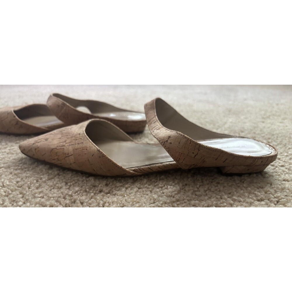 Ann Taylor Cork Pointed Toe Mule Flats Spring Summer Shoes Size 5